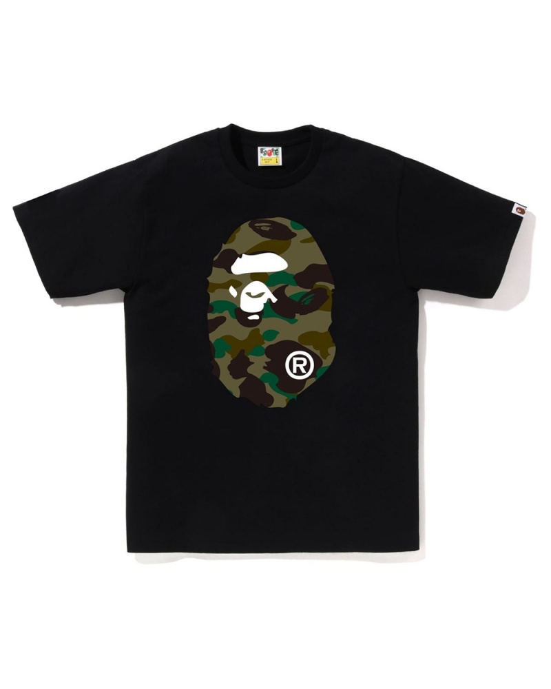 T Shirts Bape 1st Big Ape Head Noir Homme | JQX-34570063